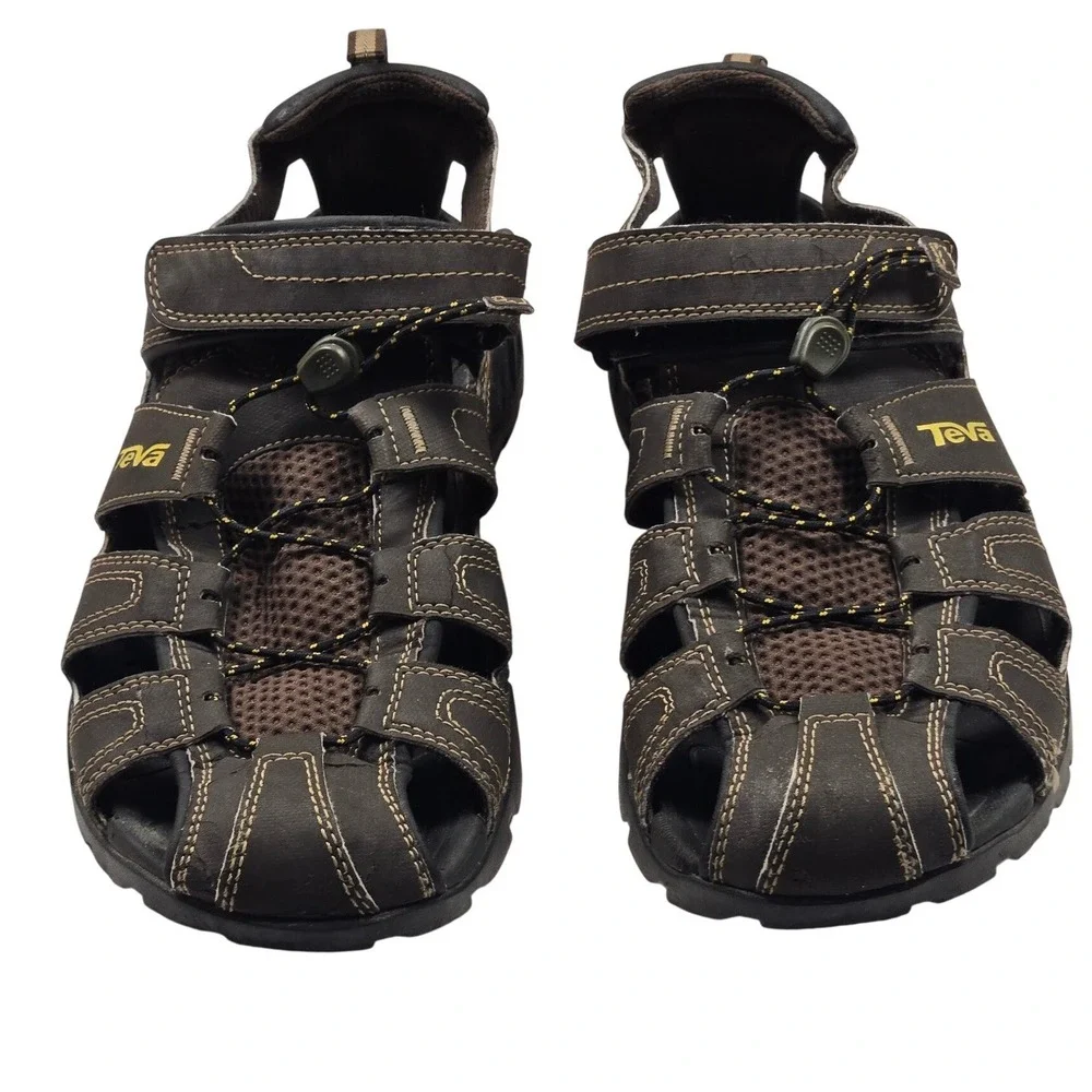 Teva Omnium Fisherman Sandals Mens 11 Brown Fair‎ 1001116 ShocPad Hiking Water